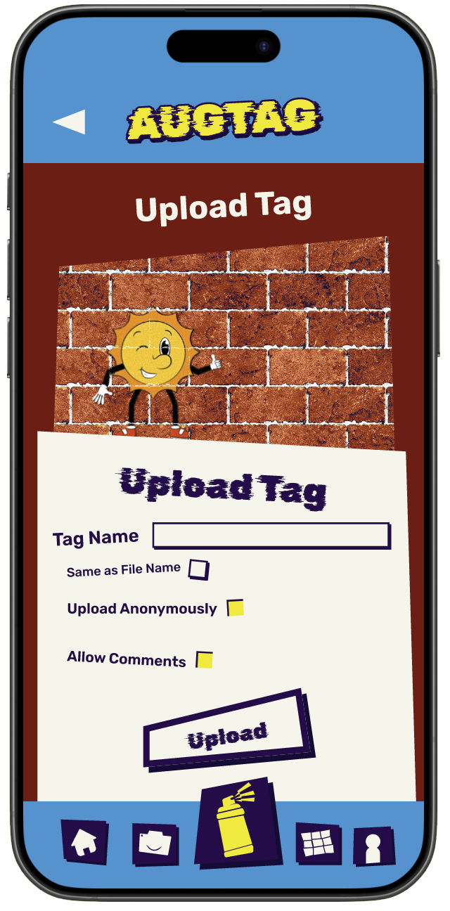 screen for uploading the post